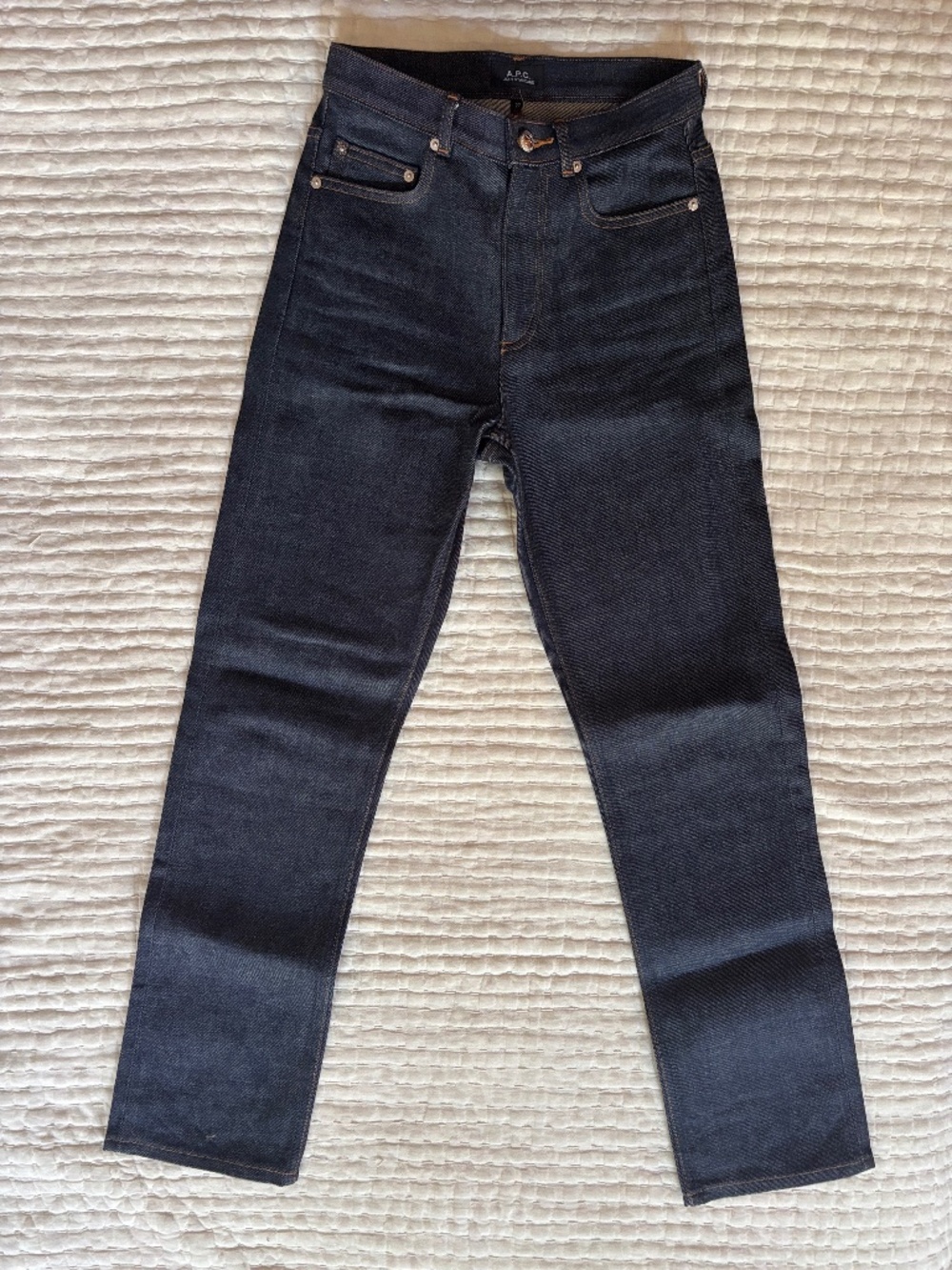 A.P.C. Standard Japanese Raw Indigo Denim Selvedge SIZE 27x30 Women's worn 1x